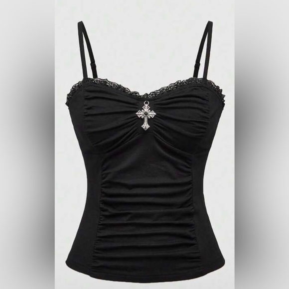 Tops - Black Lace Trim Women Top